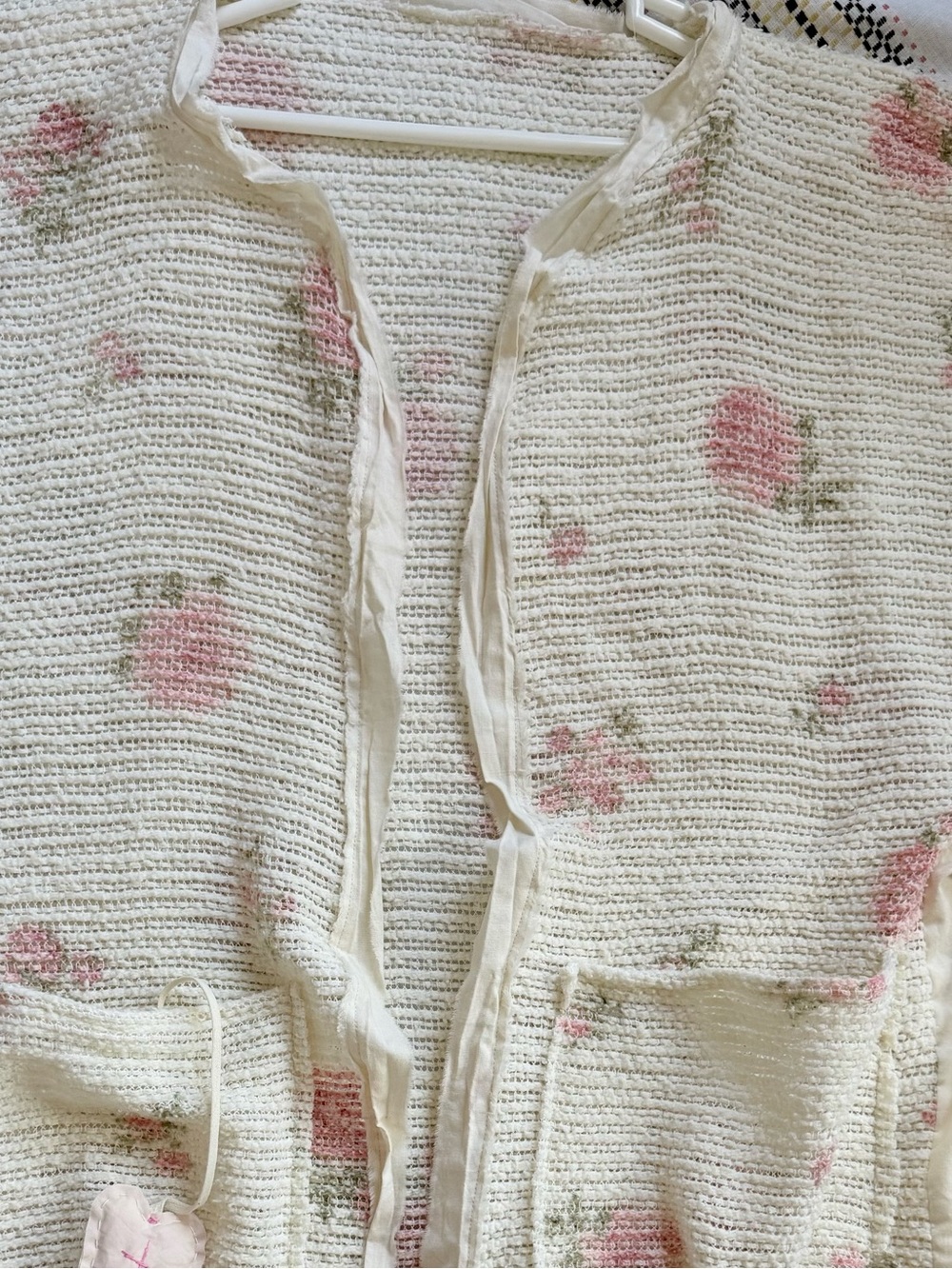 #2 Rose Duster Sweater with heart and pockets